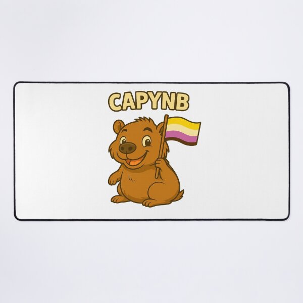 Item preview, Capy NB – Cute Capybara with Non-Binary Pride Flag designed and sold by CapyToon.