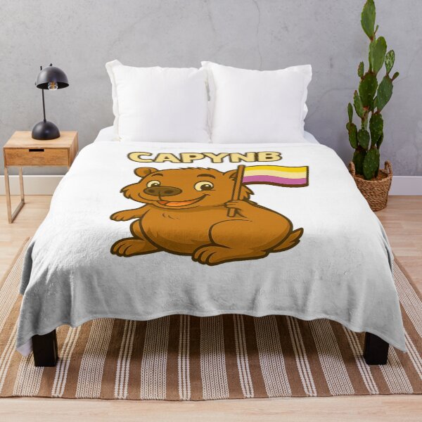 Item preview, Capy NB – Cute Capybara with Non-Binary Pride Flag designed and sold by CapyToon.