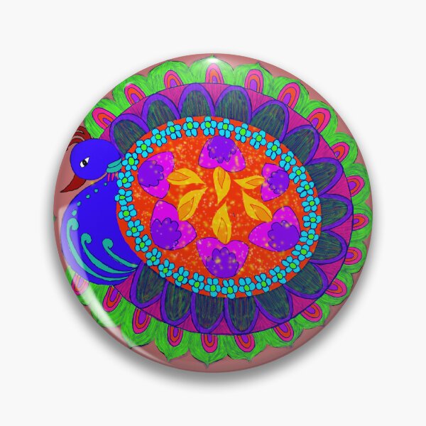 Item preview, Abstract Peacock Rangoli repeating Pattern designed and sold by Svasti Arts and Designs.