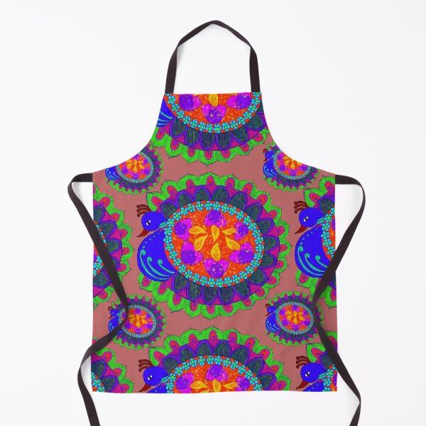 Item preview, Abstract Peacock Rangoli repeating Pattern designed and sold by Svasti Arts and Designs.