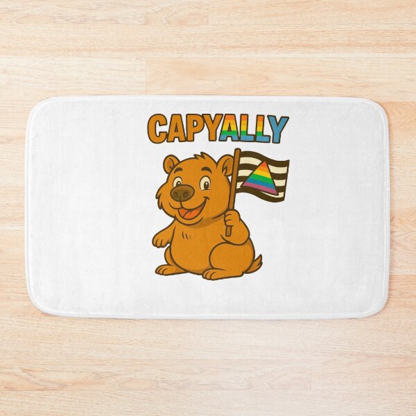 Item preview, Capy ALLY – Cute Capybara with Pride Ally Flag designed and sold by CapyToon.