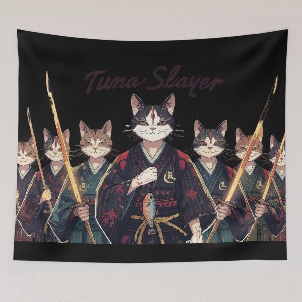 Item preview, Samurai Cat Tuna Hunter – Epic Anime Parody designed and sold by All Creative Designer.
