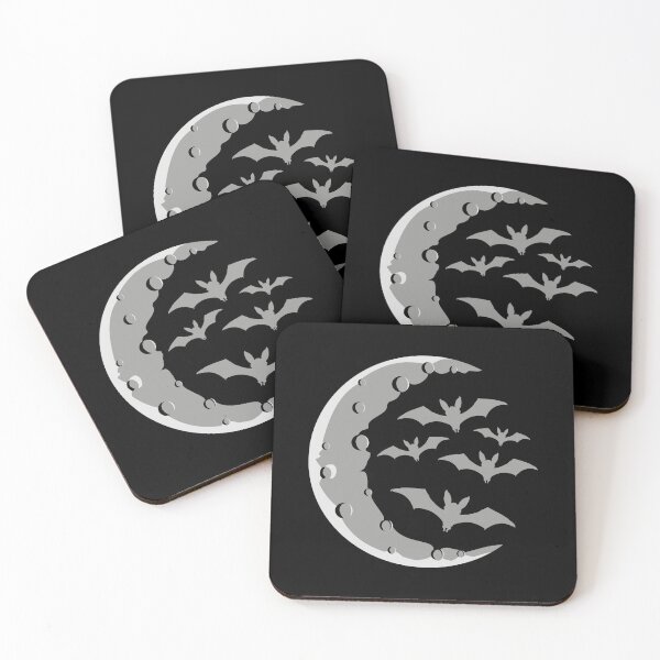 Item preview, Cool Bats Flying Silhouette Half Moon Halloween Night designed and sold by shirt-o-mat.