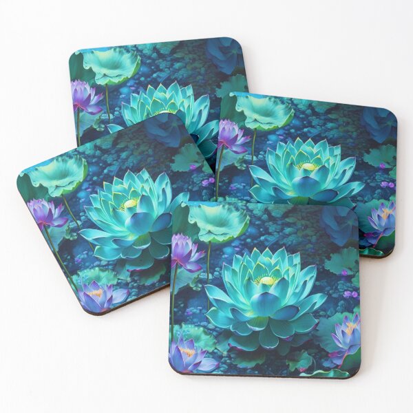 Item preview, Flores de loto bajo la luz de la Aurora Boreal designed and sold by ART-WORLD-VIMO.