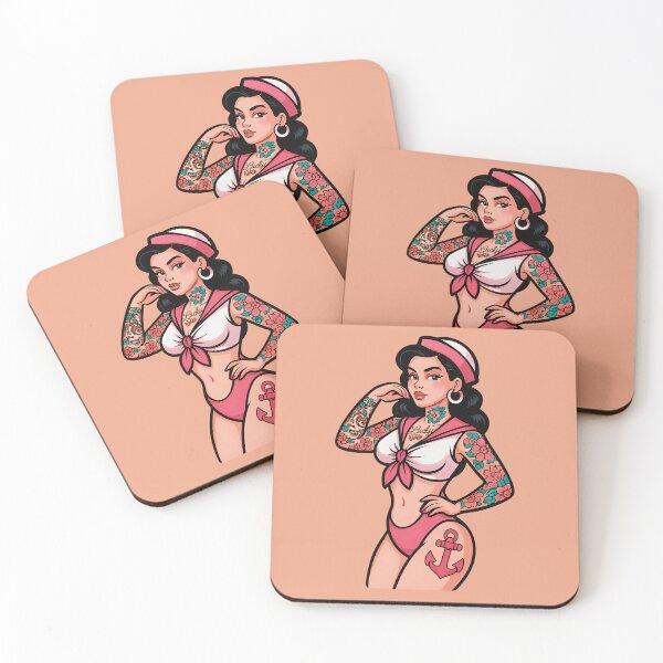 Item preview, Retro Tattooed Sailor Pinup Girl Burlesque Art designed and sold by PinUpPizzazz.