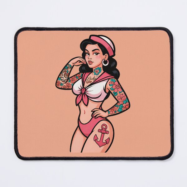 Item preview, Retro Tattooed Sailor Pinup Girl Burlesque Art designed and sold by PinUpPizzazz.