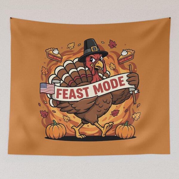 Item preview, Thanksgiving Feast Mode Turkey | Funny Thanksgiving Parade T-Shirt designed and sold by Uglyandcute.