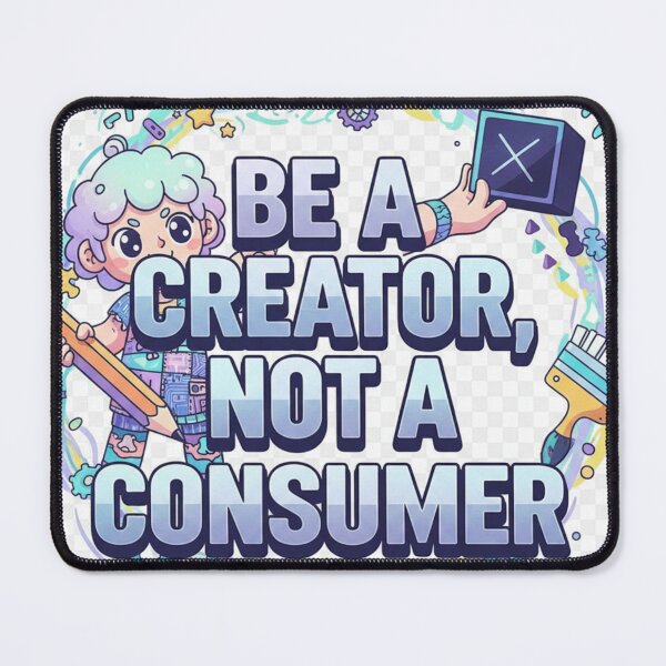 Item preview, Be a Creator, Not a Consumer – Cute 3D Motivational Art Design designed and sold by GogoVibes.