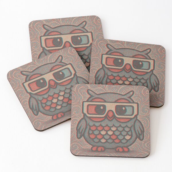 Item preview, Retro 3D Anaglyph Owl – Classic Red & Cyan Trippy Poster designed and sold by getpressedshirt.