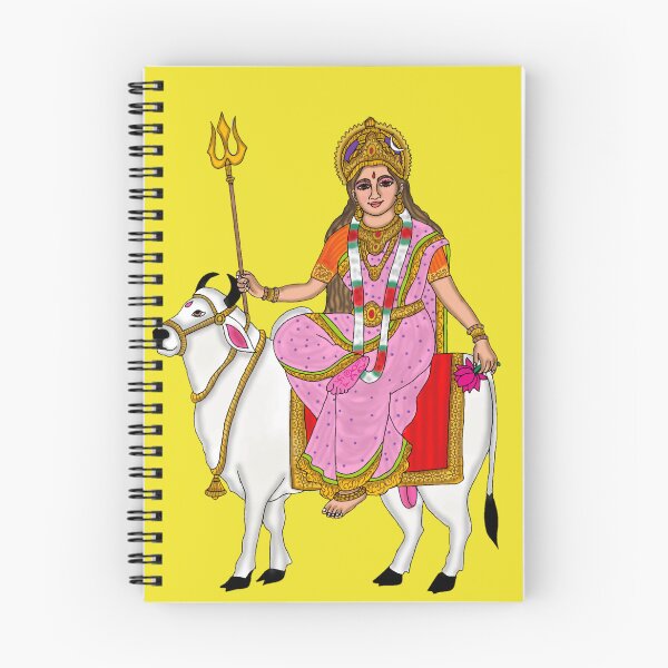 Item preview, Shailputri Devi Digital Artwork | First Form of Goddess Durga | Himalayan Divine Illustration designed and sold by Harshit_Digital_Arts.