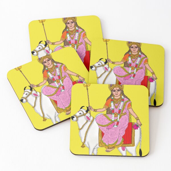 Item preview, Shailputri Devi Digital Artwork | First Form of Goddess Durga | Himalayan Divine Illustration designed and sold by Harshit_Digital_Arts.