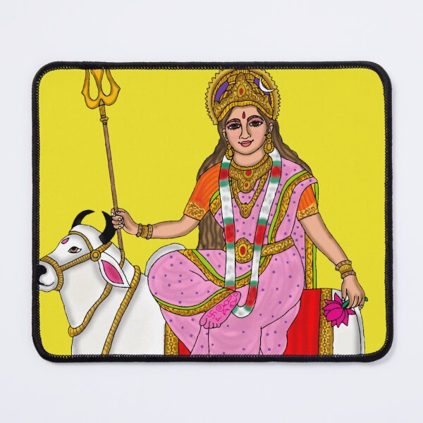 Item preview, Shailputri Devi Digital Artwork | First Form of Goddess Durga | Himalayan Divine Illustration designed and sold by Harshit_Digital_Arts.
