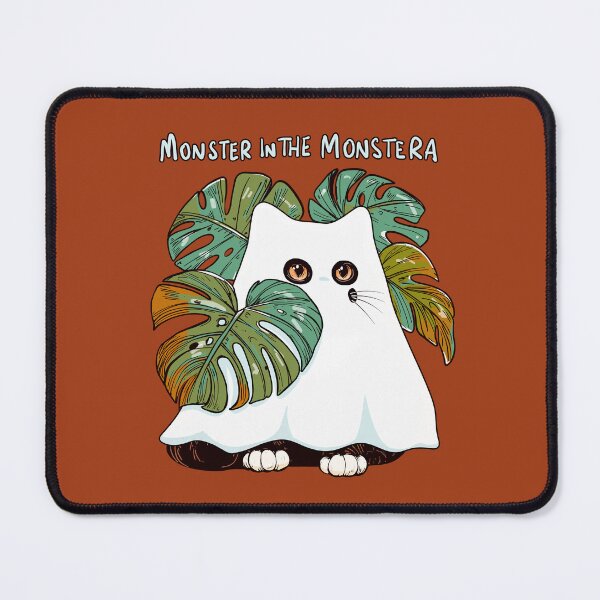 Item preview, Ghost Cat Monster In The Monstera designed and sold by KilkennyCat Art.
