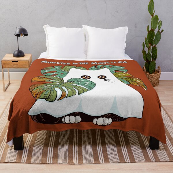 Item preview, Ghost Cat Monster In The Monstera designed and sold by KilkennyCat Art.