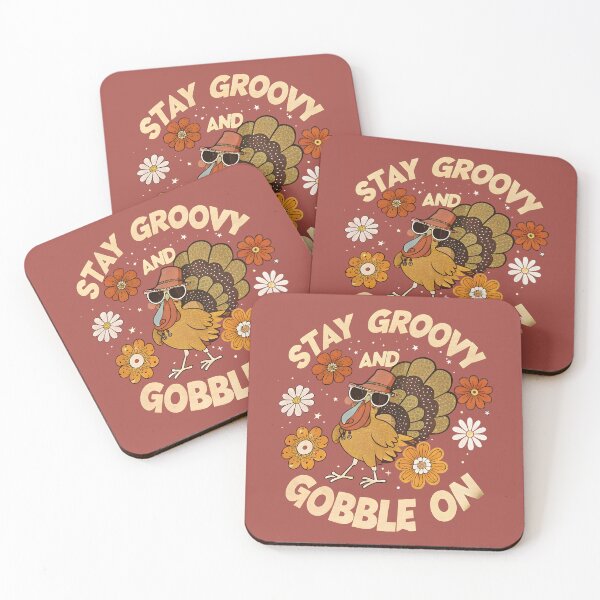 Item preview, Groovy Gobble On | Retro Thanksgiving Turkey T-Shirt designed and sold by Uglyandcute.