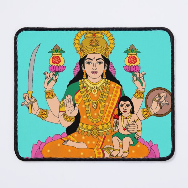 Item preview, Goddess Santan Lakshmi Digital Artwork | Divine Mother of Children and Prosperity | Hindu Spiritual Wall Art designed and sold by Harshit_Digital_Arts.