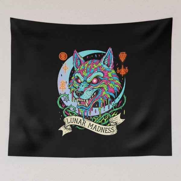 Item preview, Psychedelic Wild Moon Wolf Madness designed and sold by CoffinsArt.