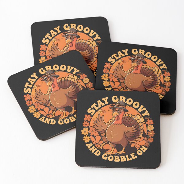 Item preview, Groovy Gobble On | Retro Thanksgiving Turkey T-Shirt designed and sold by Uglyandcute.
