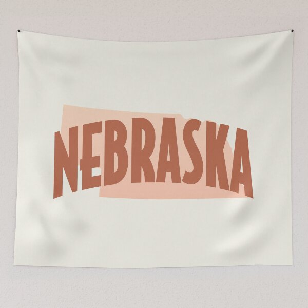 Item preview, Nebraska - Retro Style Curved Text with State Shape designed and sold by chosenhomes.