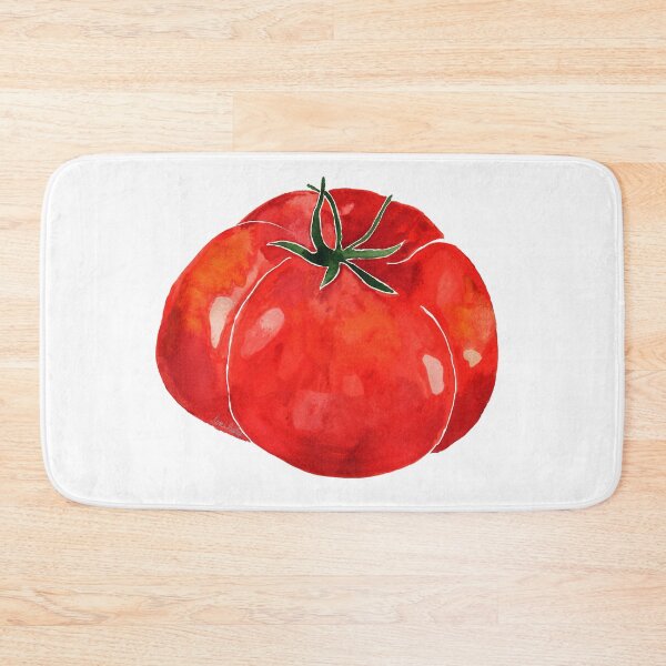 Artikelvorschau, Aquarell-Tomate – Gartenfrische Produkte Kunstdruck entworfen und verkauft von CrookedThistleStudio.
