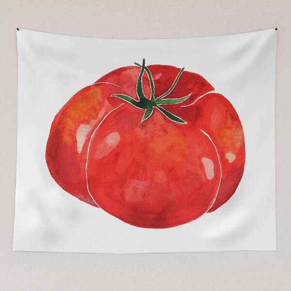 Artikelvorschau, Aquarell-Tomate – Gartenfrische Produkte Kunstdruck entworfen und verkauft von CrookedThistleStudio.