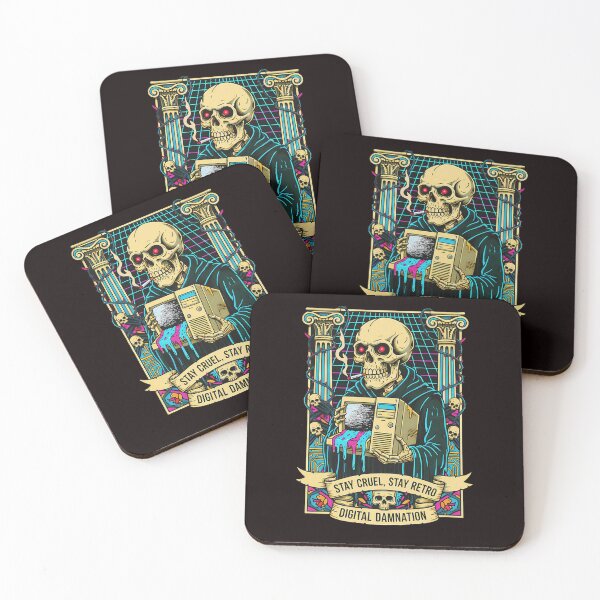 Item preview, Skeletons Digital Damnation: Stay Cruel, Stay Retro designed and sold by CoffinsArt.