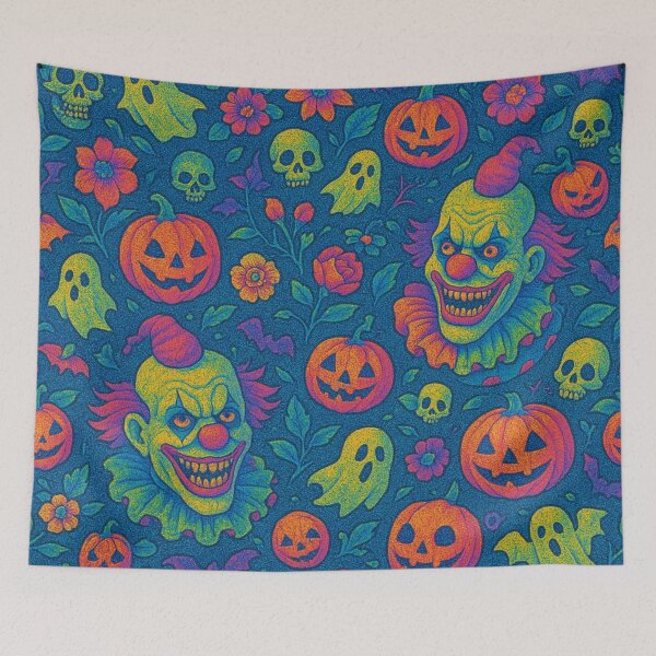 Item preview, Psychedelic Killer Clowns Halloween Bloom – All-Over Print designed and sold by getpressedshirt.