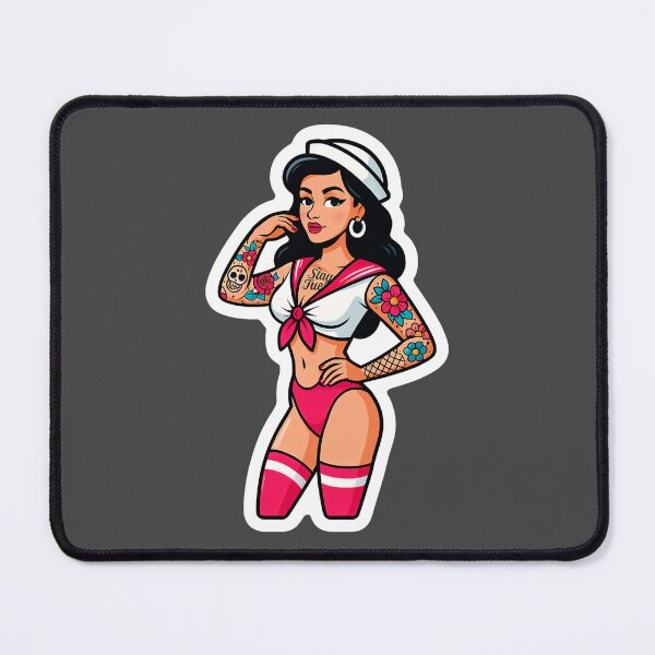 Item preview, Retro Tattooed Sailor Pinup Girl Burlesque Art designed and sold by PinUpPizzazz.