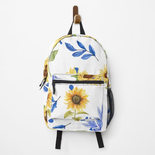 Item preview, Watercolor of sunflower and blue leaves designed and sold by andrasdesignssss.
