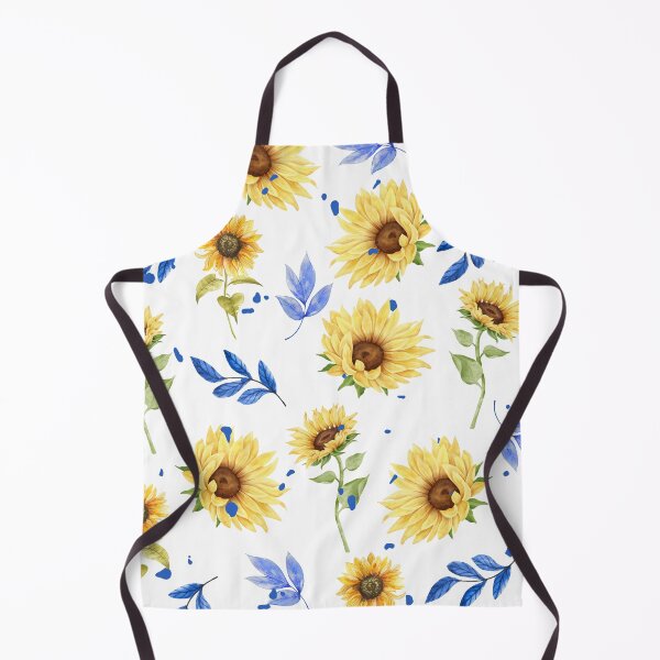Item preview, Watercolor of sunflower and blue leaves designed and sold by andrasdesignssss.