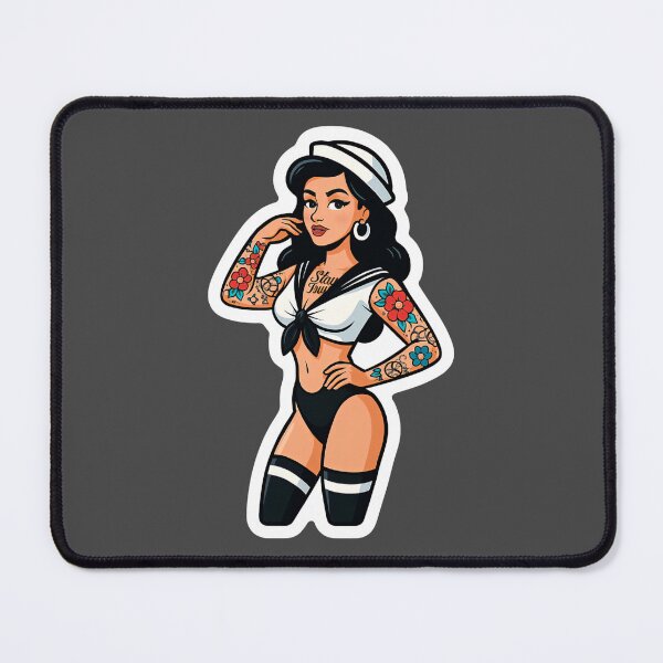 Item preview, Retro Tattooed Sailor Pinup Girl Burlesque Art designed and sold by PinUpPizzazz.