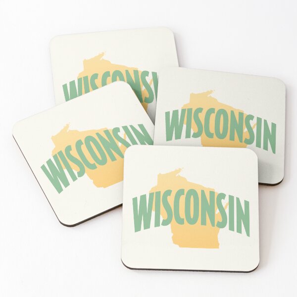 Item preview, Wisconsin - Retro Style Curved Text with State Shape designed and sold by chosenhomes.