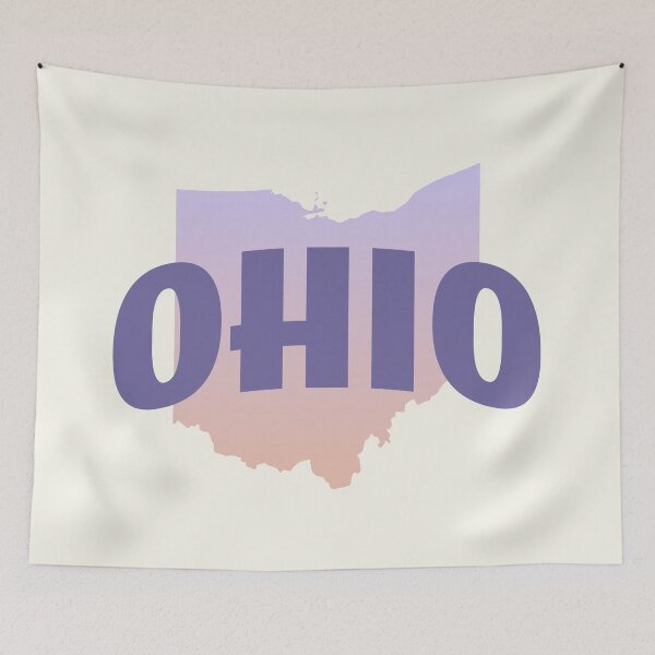 Item preview, Ohio - Retro Style Curved Text with State Shape designed and sold by chosenhomes.