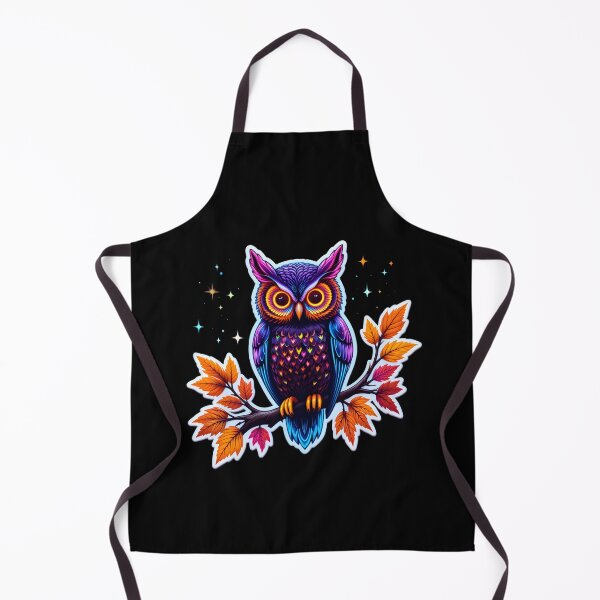 Item preview, Colorful Owl with Autumn Leaves Sticker - Vibrant Fall Owl Art designed and sold by FestivityFinds.