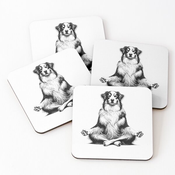 Artikelvorschau, Australian Shepherd Yoga Lotus Meditation Hundeliebhaber entworfen und verkauft von DoodleTortle.