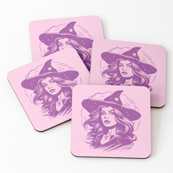 Item preview, Mystic Glam Witch – Retro Duotone Feminine Power Art designed and sold by chillaxcats.