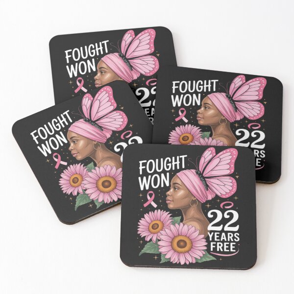 Item preview, I Fought I Won 22 Year Free Breast Cancer Black designed and sold by Vastingan.