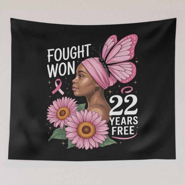 Item preview, I Fought I Won 22 Year Free Breast Cancer Black designed and sold by Vastingan.