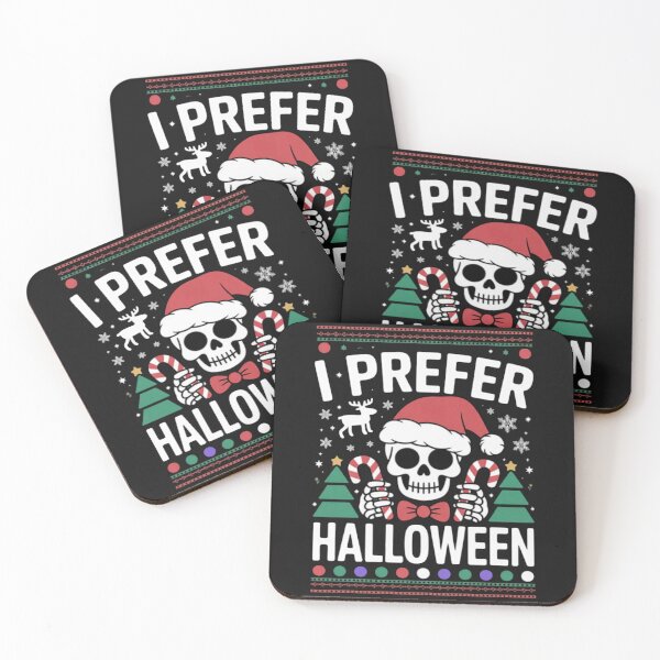 Item preview, I Prefer Halloween Skeleton Ugly Christmas Skull Santa designed and sold by Vastingan.
