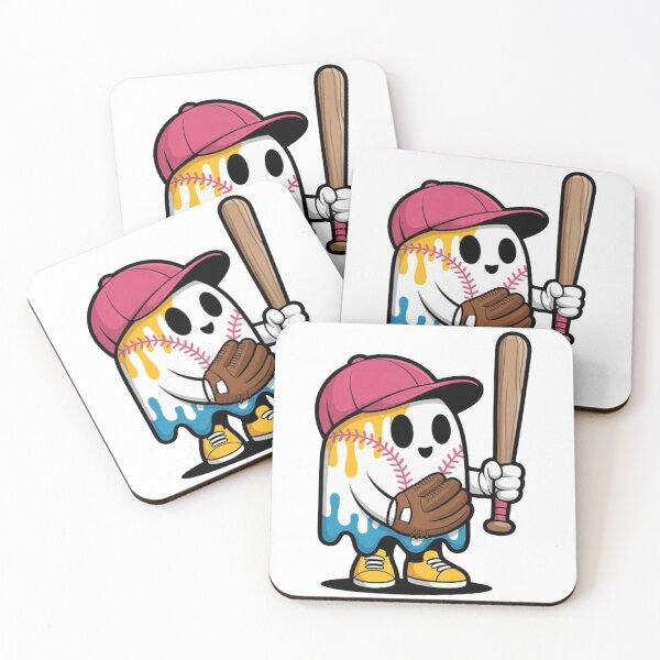 Item preview, Ice Cream Drip Ghost Baseball Spots Baseball Drip Halloween  designed and sold by Ikwalima.