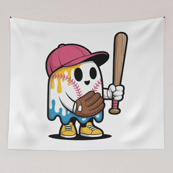 Item preview, Ice Cream Drip Ghost Baseball Spots Baseball Drip Halloween  designed and sold by Ikwalima.