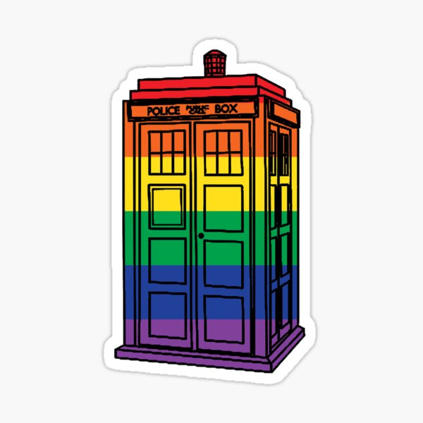 Rainbow Tardis Sticker