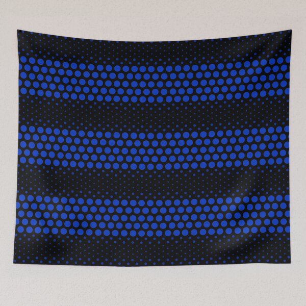 Item preview, Dotwave Cobalt Blue Polka Dots on Black  designed and sold by POLKAIWERX.