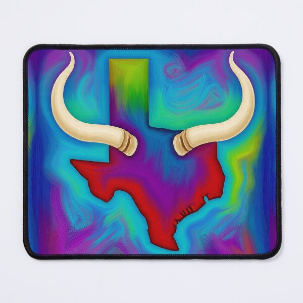 Item preview, Colorful Texas Map with Longhorns designed and sold by Savannah Gibbs.