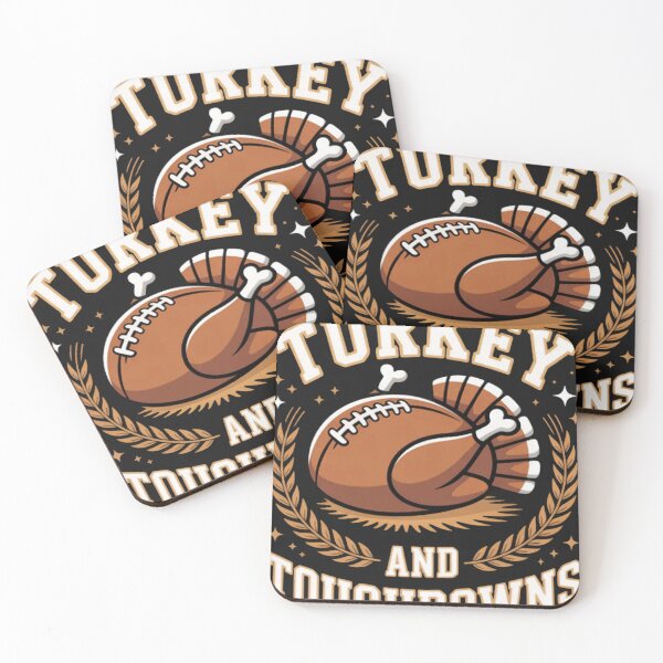 Item preview, Turkey And Touchdowns Happy Thanksgiving Fall Autumn Turkey designed and sold by GarinaguHN.