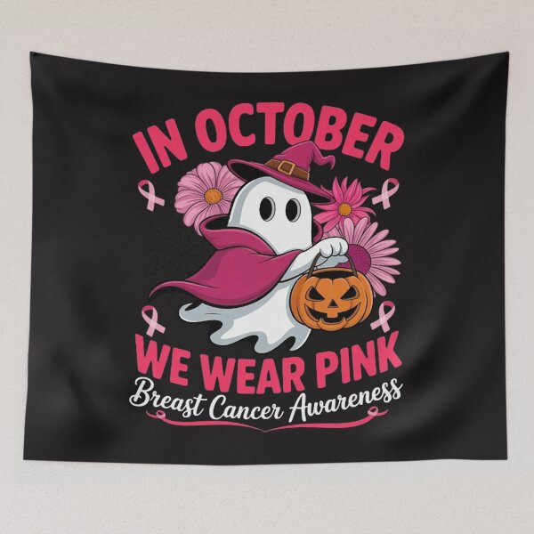 Item preview, in October We Wear Pink Witch Breast Cancer Women Halloween designed and sold by Ikwalima.