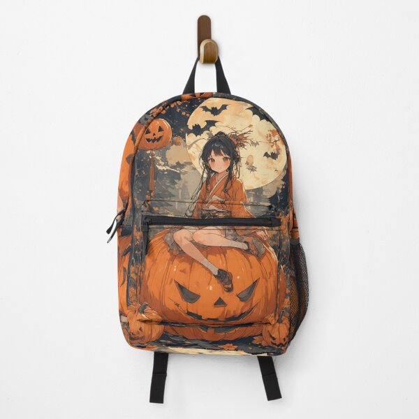 Item preview, Anime girl and giant halloween pumpkin designed and sold by ArtsJulian.