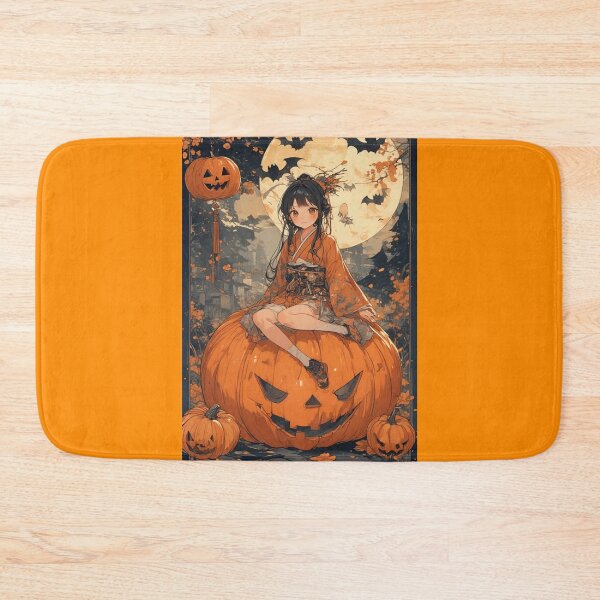 Item preview, Anime girl and giant halloween pumpkin designed and sold by ArtsJulian.