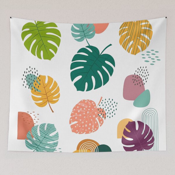 Item preview, Colorful Tropical Monstera Leaves – Modern Boho Abstract Design designed and sold by ShabanMerch.