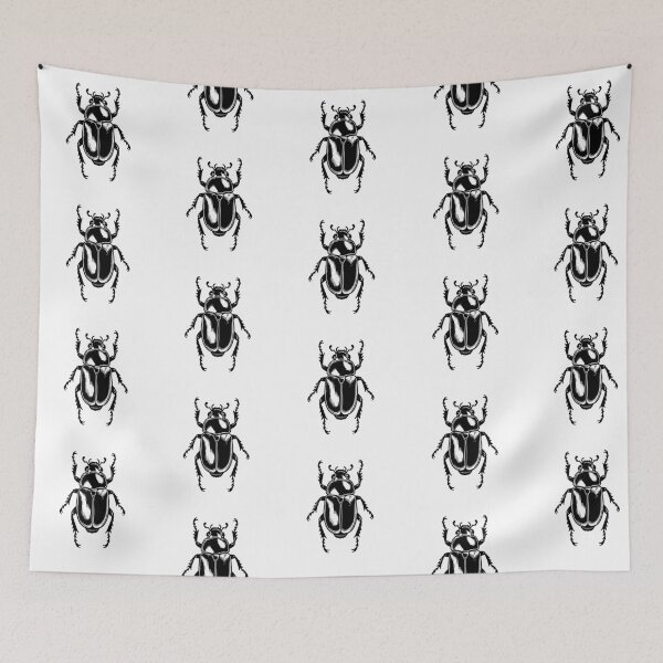 Item preview, Beetle Silhouette Art | Minimalist Black and White Insect Design designed and sold by JollyCritters.